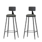 Modern Armless Backrest Counter Stool Iron Household Bar Stool with Cushion Grey 2 Piece Set Bar Stool(30"H) Clearhalo 'Bar Furniture' 'Bar Stools' 'bar_stools' 'furn' 'furn_bar_stools' 'furniture_bar_stools' 'Kitchen & Dining Furniture' 'kitchen&dining_furn' 'kitchen' 'kitchen_furn' Furniture' 4293943