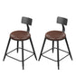 Modern Armless Backrest Counter Stool Iron Household Bar Stool with Cushion Brown 2 Piece Set Short Stool(18"H) Clearhalo 'Bar Furniture' 'Bar Stools' 'bar_stools' 'furn' 'furn_bar_stools' 'furniture_bar_stools' 'Kitchen & Dining Furniture' 'kitchen&dining_furn' 'kitchen' 'kitchen_furn' Furniture' 4293951