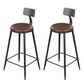 Modern Armless Backrest Counter Stool Iron Household Bar Stool with Cushion Brown 2 Piece Set Counter Stool(26"H) Clearhalo 'Bar Furniture' 'Bar Stools' 'bar_stools' 'furn' 'furn_bar_stools' 'furniture_bar_stools' 'Kitchen & Dining Furniture' 'kitchen&dining_furn' 'kitchen' 'kitchen_furn' Furniture' 4293952