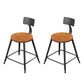 Modern Armless Backrest Counter Stool Iron Household Bar Stool with Cushion Natural 2 Piece Set Short Stool(18"H) Clearhalo 'Bar Furniture' 'Bar Stools' 'bar_stools' 'furn' 'furn_bar_stools' 'furniture_bar_stools' 'Kitchen & Dining Furniture' 'kitchen&dining_furn' 'kitchen' 'kitchen_furn' Furniture' 4293954