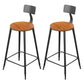 Modern Armless Backrest Counter Stool Iron Household Bar Stool with Cushion Natural 2 Piece Set Bar Stool(30"H) Clearhalo 'Bar Furniture' 'Bar Stools' 'bar_stools' 'furn' 'furn_bar_stools' 'furniture_bar_stools' 'Kitchen & Dining Furniture' 'kitchen&dining_furn' 'kitchen' 'kitchen_furn' Furniture' 4293956