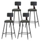 Modern Armless Backrest Counter Stool Iron Household Bar Stool with Cushion Grey 4 Piece Set Counter Stool(26"H) Clearhalo 'Bar Furniture' 'Bar Stools' 'bar_stools' 'furn' 'furn_bar_stools' 'furniture_bar_stools' 'Kitchen & Dining Furniture' 'kitchen&dining_furn' 'kitchen' 'kitchen_furn' Furniture' 4293957