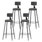 Modern Armless Backrest Counter Stool Iron Household Bar Stool with Cushion Grey 4 Piece Set Bar Stool(30"H) Clearhalo 'Bar Furniture' 'Bar Stools' 'bar_stools' 'furn' 'furn_bar_stools' 'furniture_bar_stools' 'Kitchen & Dining Furniture' 'kitchen&dining_furn' 'kitchen' 'kitchen_furn' Furniture' 4293958