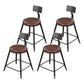 Modern Armless Backrest Counter Stool Iron Household Bar Stool with Cushion Brown 4 Piece Set Short Stool(18"H) Clearhalo 'Bar Furniture' 'Bar Stools' 'bar_stools' 'furn' 'furn_bar_stools' 'furniture_bar_stools' 'Kitchen & Dining Furniture' 'kitchen&dining_furn' 'kitchen' 'kitchen_furn' Furniture' 4293966