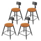 Modern Armless Backrest Counter Stool Iron Household Bar Stool with Cushion Natural 4 Piece Set Short Stool(18"H) Clearhalo 'Bar Furniture' 'Bar Stools' 'bar_stools' 'furn' 'furn_bar_stools' 'furniture_bar_stools' 'Kitchen & Dining Furniture' 'kitchen&dining_furn' 'kitchen' 'kitchen_furn' Furniture' 4293969