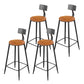 Modern Armless Backrest Counter Stool Iron Household Bar Stool with Cushion Natural 4 Piece Set Counter Stool(26"H) Clearhalo 'Bar Furniture' 'Bar Stools' 'bar_stools' 'furn' 'furn_bar_stools' 'furniture_bar_stools' 'Kitchen & Dining Furniture' 'kitchen&dining_furn' 'kitchen' 'kitchen_furn' Furniture' 4293970