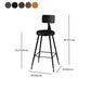 Modern Armless Backrest Counter Stool Iron Household Bar Stool with Cushion Clearhalo 'Bar Furniture' 'Bar Stools' 'bar_stools' 'furn' 'furn_bar_stools' 'furniture_bar_stools' 'Kitchen & Dining Furniture' 'kitchen&dining_furn' 'kitchen' 'kitchen_furn' Furniture' 4293976