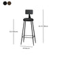 Modern Armless Backrest Counter Stool Iron Household Bar Stool with Cushion Clearhalo 'Bar Furniture' 'Bar Stools' 'bar_stools' 'furn' 'furn_bar_stools' 'furniture_bar_stools' 'Kitchen & Dining Furniture' 'kitchen&dining_furn' 'kitchen' 'kitchen_furn' Furniture' 4293978