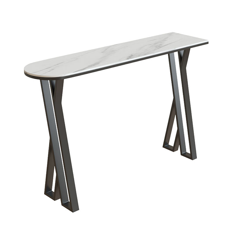 Industrial Style Bar Table Artificial Stone Top 42-inch Height Pub Table for Dining Room White Without Chairs Clearhalo 'Bar Furniture' 'Bar Tables' 'bar_tables' 'furn' 'furn_bar_tables' 'Furniture' 'furniture_bar_tables' 'Kitchen & Dining Furniture' 'kitchen&dining_furn' 'kitchen' 4296130