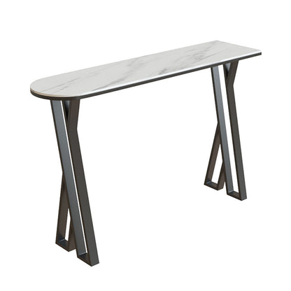 Industrial Style Bar Table Artificial Stone Top 42-inch Height Pub Table for Dining Room White Without Chairs Clearhalo 'Bar Furniture' 'Bar Tables' 'bar_tables' 'furn' 'furn_bar_tables' 'Furniture' 'furniture_bar_tables' 'Kitchen & Dining Furniture' 'kitchen&dining_furn' 'kitchen' 4296130