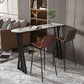 Industrial Style Bar Table Artificial Stone Top 42-inch Height Pub Table for Dining Room 70.9"L x 15.7"W x 41.3"H Gray Without Chairs Clearhalo 'Bar Furniture' 'Bar Tables' 'bar_tables' 'furn' 'furn_bar_tables' 'Furniture' 'furniture_bar_tables' 'Kitchen & Dining Furniture' 'kitchen&dining_furn' 'kitchen' 4296131
