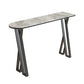 Industrial Style Bar Table Artificial Stone Top 42-inch Height Pub Table for Dining Room 39.4"L x 15.7"W x 41.3"H Gray Without Chairs Clearhalo 'Bar Furniture' 'Bar Tables' 'bar_tables' 'furn' 'furn_bar_tables' 'Furniture' 'furniture_bar_tables' 'Kitchen & Dining Furniture' 'kitchen&dining_furn' 'kitchen' 4296134