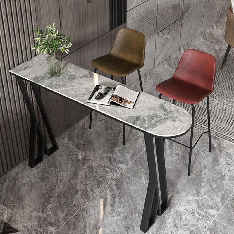 Industrial Style Bar Table Artificial Stone Top 42-inch Height Pub Table for Dining Room Clearhalo 'Bar Furniture' 'Bar Tables' 'bar_tables' 'furn' 'furn_bar_tables' 'Furniture' 'furniture_bar_tables' 'Kitchen & Dining Furniture' 'kitchen&dining_furn' 'kitchen' 4296138