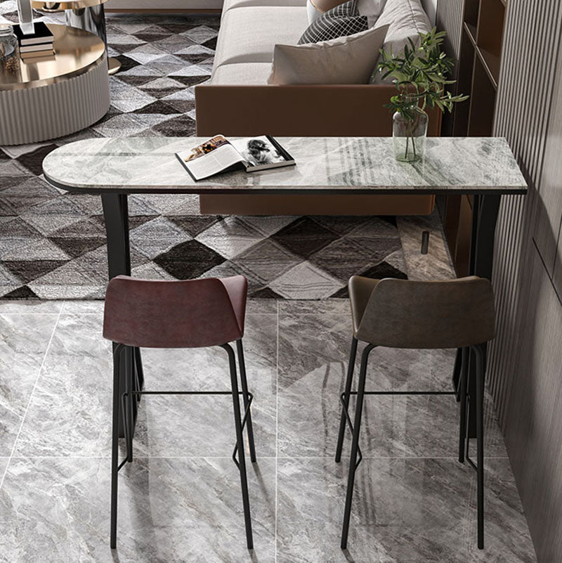 Industrial Style Bar Table Artificial Stone Top 42-inch Height Pub Table for Dining Room Clearhalo 'Bar Furniture' 'Bar Tables' 'bar_tables' 'furn' 'furn_bar_tables' 'Furniture' 'furniture_bar_tables' 'Kitchen & Dining Furniture' 'kitchen&dining_furn' 'kitchen' 4296140