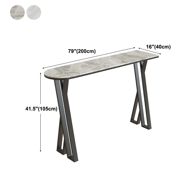 Industrial Style Bar Table Artificial Stone Top 42-inch Height Pub Table for Dining Room Clearhalo 'Bar Furniture' 'Bar Tables' 'bar_tables' 'furn' 'furn_bar_tables' 'Furniture' 'furniture_bar_tables' 'Kitchen & Dining Furniture' 'kitchen&dining_furn' 'kitchen' 4296146