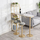 Nordic Style Bar Table Stone Top Pub Table with Wine Cabinet for Dining Room 70.9"L x 15.7"W x 41.3"H Gold Without Chairs Clearhalo 'Bar Furniture' 'Bar Tables' 'bar_tables' 'furn' 'furn_bar_tables' 'Furniture' 'furniture_bar_tables' 'Kitchen & Dining Furniture' 'kitchen&dining_furn' 'kitchen' 4296163