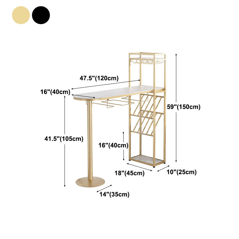 Nordic Style Bar Table Stone Top Pub Table with Wine Cabinet for Dining Room Clearhalo 'Bar Furniture' 'Bar Tables' 'bar_tables' 'furn' 'furn_bar_tables' 'Furniture' 'furniture_bar_tables' 'Kitchen & Dining Furniture' 'kitchen&dining_furn' 'kitchen' 4296176