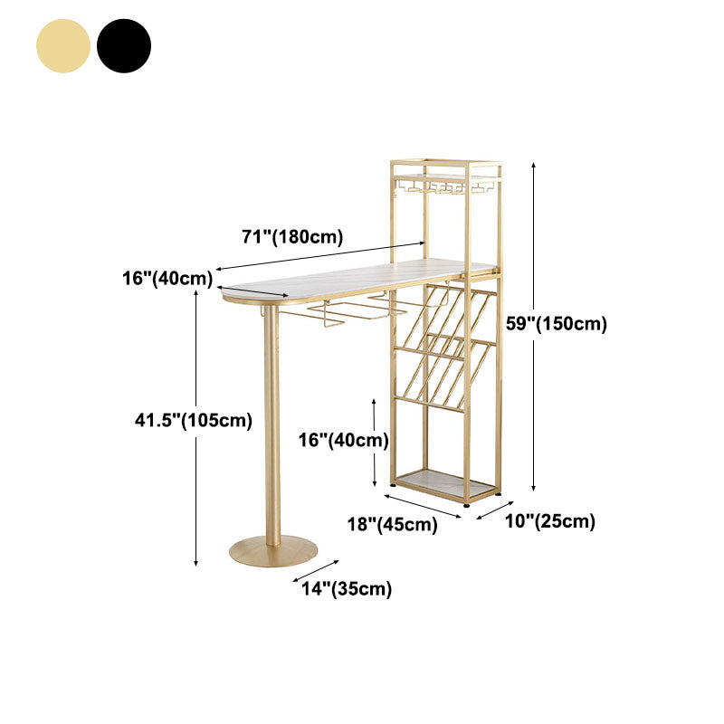 Nordic Style Bar Table Stone Top Pub Table with Wine Cabinet for Dining Room Clearhalo 'Bar Furniture' 'Bar Tables' 'bar_tables' 'furn' 'furn_bar_tables' 'Furniture' 'furniture_bar_tables' 'Kitchen & Dining Furniture' 'kitchen&dining_furn' 'kitchen' 4296179