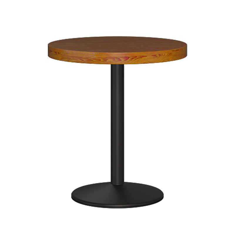 Industrial Wood Top Counter Table Black Metal Base Table for Coffee Shop 21.7"L x 21.7"W x 29.5"H Round Without Chairs Clearhalo 'Bar Furniture' 'Bar Tables' 'bar_tables' 'furn' 'furn_bar_tables' 'Furniture' 'furniture_bar_tables' 'Kitchen & Dining Furniture' 'kitchen&dining_furn' 'kitchen' 4296195