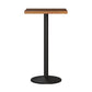 Industrial Wood Top Counter Table Black Metal Base Table for Coffee Shop 21.7"L x 21.7"W x 41.3"H Square Without Chairs Clearhalo 'Bar Furniture' 'Bar Tables' 'bar_tables' 'furn' 'furn_bar_tables' 'Furniture' 'furniture_bar_tables' 'Kitchen & Dining Furniture' 'kitchen&dining_furn' 'kitchen' 4296198