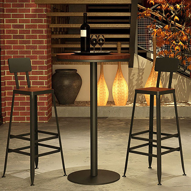 Industrial Wood Top Counter Table Black Metal Base Table for Coffee Shop Clearhalo 'Bar Furniture' 'Bar Tables' 'bar_tables' 'furn' 'furn_bar_tables' 'Furniture' 'furniture_bar_tables' 'Kitchen & Dining Furniture' 'kitchen&dining_furn' 'kitchen' 4296204