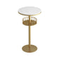 Marble Indoor Glam Bar Dining Table Iron Bistro Table with Single Pedestal Gold White Round Clearhalo 'Bar Furniture' 'Bar Tables' 'bar_tables' 'furn' 'furn_bar_tables' 'Furniture' 'furniture_bar_tables' 'Kitchen & Dining Furniture' 'kitchen&dining_furn' 'kitchen' 4296231