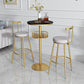 Marble Indoor Glam Bar Dining Table Iron Bistro Table with Single Pedestal Clearhalo 'Bar Furniture' 'Bar Tables' 'bar_tables' 'furn' 'furn_bar_tables' 'Furniture' 'furniture_bar_tables' 'Kitchen & Dining Furniture' 'kitchen&dining_furn' 'kitchen' 4296234