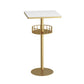 Marble Indoor Glam Bar Dining Table Iron Bistro Table with Single Pedestal Gold White Square Clearhalo 'Bar Furniture' 'Bar Tables' 'bar_tables' 'furn' 'furn_bar_tables' 'Furniture' 'furniture_bar_tables' 'Kitchen & Dining Furniture' 'kitchen&dining_furn' 'kitchen' 4296236