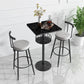 Marble Indoor Glam Bar Dining Table Iron Bistro Table with Single Pedestal Black Black Square Clearhalo 'Bar Furniture' 'Bar Tables' 'bar_tables' 'furn' 'furn_bar_tables' 'Furniture' 'furniture_bar_tables' 'Kitchen & Dining Furniture' 'kitchen&dining_furn' 'kitchen' 4296242