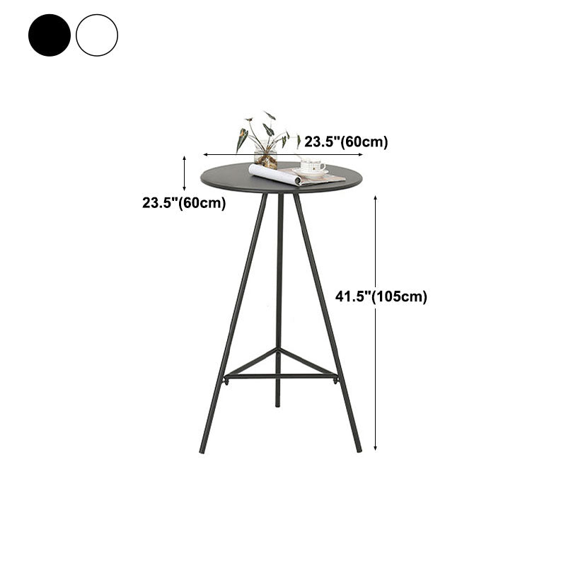 Round Indoor Industrial Bar Dining Table Iron Tripod Pedestal Bistro Table with Footrest Clearhalo 'Bar Furniture' 'Bar Tables' 'bar_tables' 'furn' 'furn_bar_tables' 'Furniture' 'furniture_bar_tables' 'Kitchen & Dining Furniture' 'kitchen&dining_furn' 'kitchen' 4296259