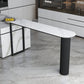 Nordic Glam Style Bar Table Stone and Metal Pub Table- 42"H X 16"W Black White Clearhalo 'Bar Furniture' 'Bar Tables' 'bar_tables' 'furn' 'furn_bar_tables' 'Furniture' 'furniture_bar_tables' 'Kitchen & Dining Furniture' 'kitchen&dining_furn' 'kitchen' 4296261
