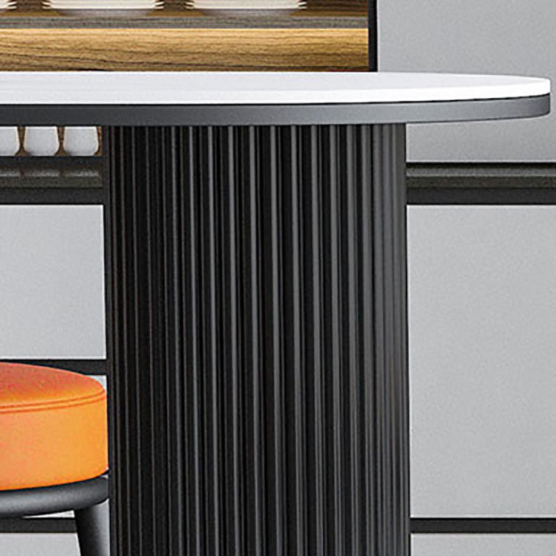 Nordic Glam Style Bar Table Stone and Metal Pub Table- 42"H X 16"W Clearhalo 'Bar Furniture' 'Bar Tables' 'bar_tables' 'furn' 'furn_bar_tables' 'Furniture' 'furniture_bar_tables' 'Kitchen & Dining Furniture' 'kitchen&dining_furn' 'kitchen' 4296271
