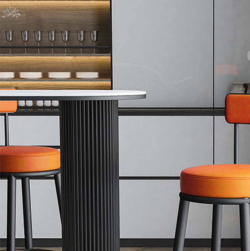 Nordic Glam Style Bar Table Stone and Metal Pub Table- 42"H X 16"W Clearhalo 'Bar Furniture' 'Bar Tables' 'bar_tables' 'furn' 'furn_bar_tables' 'Furniture' 'furniture_bar_tables' 'Kitchen & Dining Furniture' 'kitchen&dining_furn' 'kitchen' 4296272