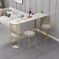 Nordic Glam Style Bar Table 42-inch Height Metal Base Bistro Table for Dining Room 78.7"L x 15.7"W x 41.3"H Gold Without Chairs Clearhalo 'Bar Furniture' 'Bar Tables' 'bar_tables' 'furn' 'furn_bar_tables' 'Furniture' 'furniture_bar_tables' 'Kitchen & Dining Furniture' 'kitchen&dining_furn' 'kitchen' 4296298
