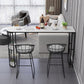 Nordic Glam Style Bar Table 42-inch Height Metal Base Bistro Table for Dining Room 86.6"L x 15.7"W x 41.3"H Black Without Chairs Clearhalo 'Bar Furniture' 'Bar Tables' 'bar_tables' 'furn' 'furn_bar_tables' 'Furniture' 'furniture_bar_tables' 'Kitchen & Dining Furniture' 'kitchen&dining_furn' 'kitchen' 4296300