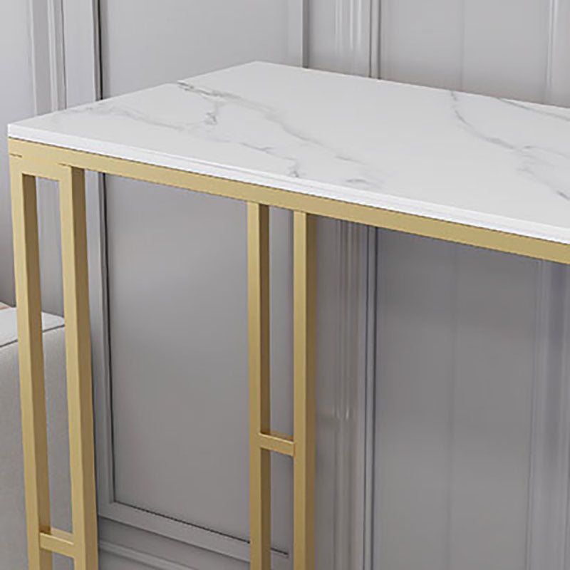 Nordic Glam Style Bar Table 42-inch Height Metal Base Bistro Table for Dining Room Clearhalo 'Bar Furniture' 'Bar Tables' 'bar_tables' 'furn' 'furn_bar_tables' 'Furniture' 'furniture_bar_tables' 'Kitchen & Dining Furniture' 'kitchen&dining_furn' 'kitchen' 4296303