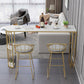 Nordic Glam Style Bar Table 42-inch Height Metal Base Bistro Table for Dining Room 55.1"L x 15.7"W x 41.3"H Gold Without Chairs Clearhalo 'Bar Furniture' 'Bar Tables' 'bar_tables' 'furn' 'furn_bar_tables' 'Furniture' 'furniture_bar_tables' 'Kitchen & Dining Furniture' 'kitchen&dining_furn' 'kitchen' 4296305