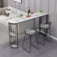 Nordic Glam Style Bar Table 42-inch Height Metal Base Bistro Table for Dining Room 70.9"L x 15.7"W x 41.3"H Black Without Chairs Clearhalo 'Bar Furniture' 'Bar Tables' 'bar_tables' 'furn' 'furn_bar_tables' 'Furniture' 'furniture_bar_tables' 'Kitchen & Dining Furniture' 'kitchen&dining_furn' 'kitchen' 4296308