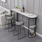 Nordic Glam Style Bar Table 42-inch Height Metal Base Bistro Table for Dining Room 63"L x 15.7"W x 41.3"H Black Without Chairs Clearhalo 'Bar Furniture' 'Bar Tables' 'bar_tables' 'furn' 'furn_bar_tables' 'Furniture' 'furniture_bar_tables' 'Kitchen & Dining Furniture' 'kitchen&dining_furn' 'kitchen' 4296309