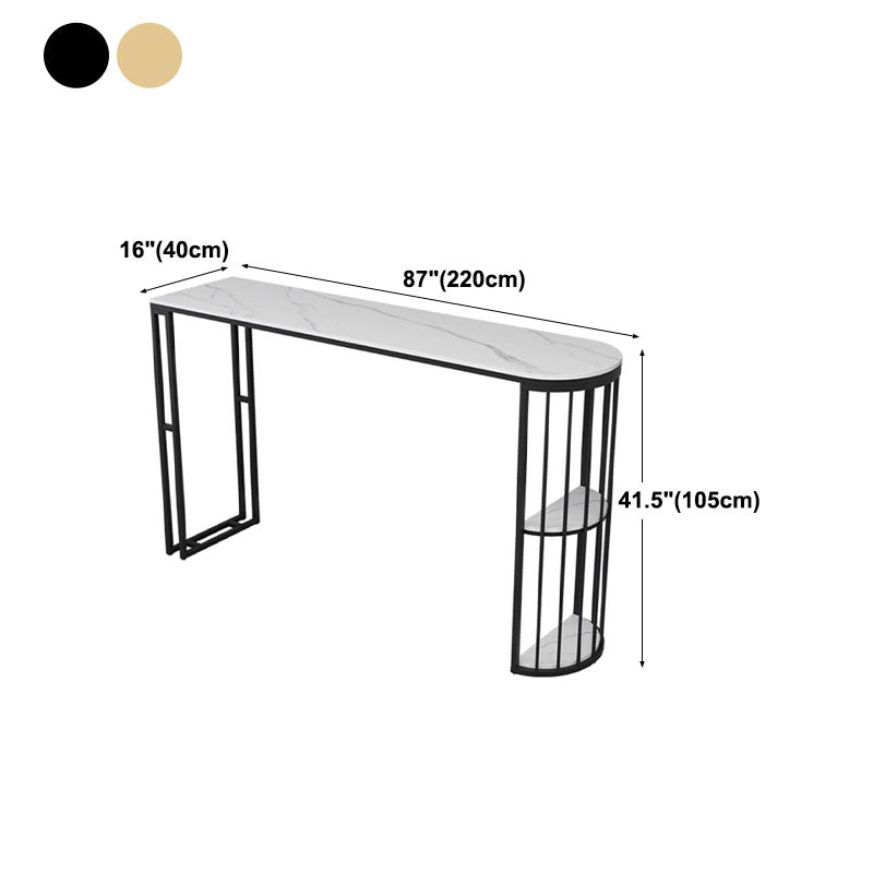 Nordic Glam Style Bar Table 42-inch Height Metal Base Bistro Table for Dining Room Clearhalo 'Bar Furniture' 'Bar Tables' 'bar_tables' 'furn' 'furn_bar_tables' 'Furniture' 'furniture_bar_tables' 'Kitchen & Dining Furniture' 'kitchen&dining_furn' 'kitchen' 4296315