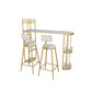 Stone Indoor Glam Bar Dining Table Iron Double Pedestal Bistro Table with Wine Rack Clearhalo 'Bar Furniture' 'Bar Tables' 'bar_tables' 'Furniture' 'furniture_bar_tables' 'Kitchen & Dining Furniture' 'kitchen&dining_furn' 'kitchen' 4296322