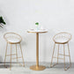 Industrial Gold Bar Table 21.6"W Round Top White Wood Bistro Table for Breakroom Clearhalo 'Bar Furniture' 'Bar Tables' 'bar_tables' 'furn' 'furn_bar_tables' 'Furniture' 'furniture_bar_tables' 'Kitchen & Dining Furniture' 'kitchen&dining_furn' 'kitchen' 4296352