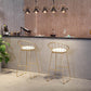 Industrial Gold Bar Table 21.6"W Round Top White Wood Bistro Table for Breakroom Clearhalo 'Bar Furniture' 'Bar Tables' 'bar_tables' 'furn' 'furn_bar_tables' 'Furniture' 'furniture_bar_tables' 'Kitchen & Dining Furniture' 'kitchen&dining_furn' 'kitchen' 4296354