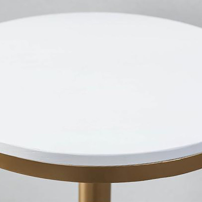 Industrial Gold Bar Table 21.6"W Round Top White Wood Bistro Table for Breakroom Clearhalo 'Bar Furniture' 'Bar Tables' 'bar_tables' 'furn' 'furn_bar_tables' 'Furniture' 'furniture_bar_tables' 'Kitchen & Dining Furniture' 'kitchen&dining_furn' 'kitchen' 4296358
