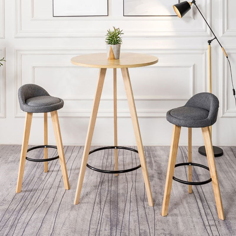 Industrial Natural Wood Bar Table 23.6"W Round Top Bistro Table for Cafe Clearhalo 'Bar Furniture' 'Bar Tables' 'bar_tables' 'furn' 'furn_bar_tables' 'Furniture' 'furniture_bar_tables' 'Kitchen & Dining Furniture' 'kitchen&dining_furn' 'kitchen' 4296363