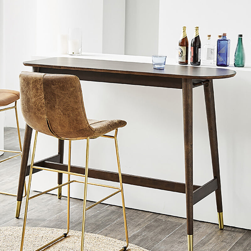 Industrial Wood Trestle Bar Table Specialty Indoor Bistro Table - 53" x 18" x 40" Clearhalo 'Bar Furniture' 'Bar Tables' 'bar_tables' 'furn' 'furn_bar_tables' 'Furniture' 'furniture_bar_tables' 'Kitchen & Dining Furniture' 'kitchen&dining_furn' 'kitchen' 4296376