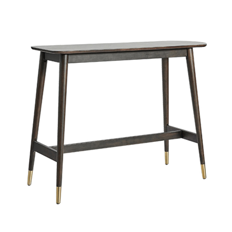 Industrial Wood Trestle Bar Table Specialty Indoor Bistro Table - 53" x 18" x 40" Black Without Chairs Clearhalo 'Bar Furniture' 'Bar Tables' 'bar_tables' 'furn' 'furn_bar_tables' 'Furniture' 'furniture_bar_tables' 'Kitchen & Dining Furniture' 'kitchen&dining_furn' 'kitchen' 4296377