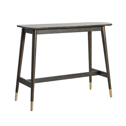 Industrial Wood Trestle Bar Table Specialty Indoor Bistro Table - 53" x 18" x 40" Black Without Chairs Clearhalo 'Bar Furniture' 'Bar Tables' 'bar_tables' 'furn' 'furn_bar_tables' 'Furniture' 'furniture_bar_tables' 'Kitchen & Dining Furniture' 'kitchen&dining_furn' 'kitchen' 4296377