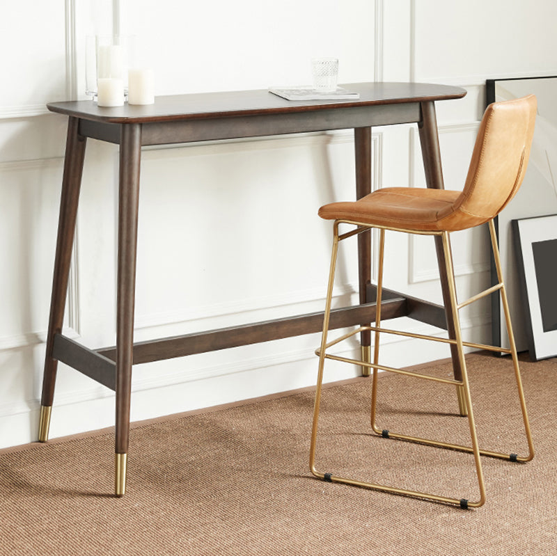 Industrial Wood Trestle Bar Table Specialty Indoor Bistro Table - 53" x 18" x 40" Clearhalo 'Bar Furniture' 'Bar Tables' 'bar_tables' 'furn' 'furn_bar_tables' 'Furniture' 'furniture_bar_tables' 'Kitchen & Dining Furniture' 'kitchen&dining_furn' 'kitchen' 4296378