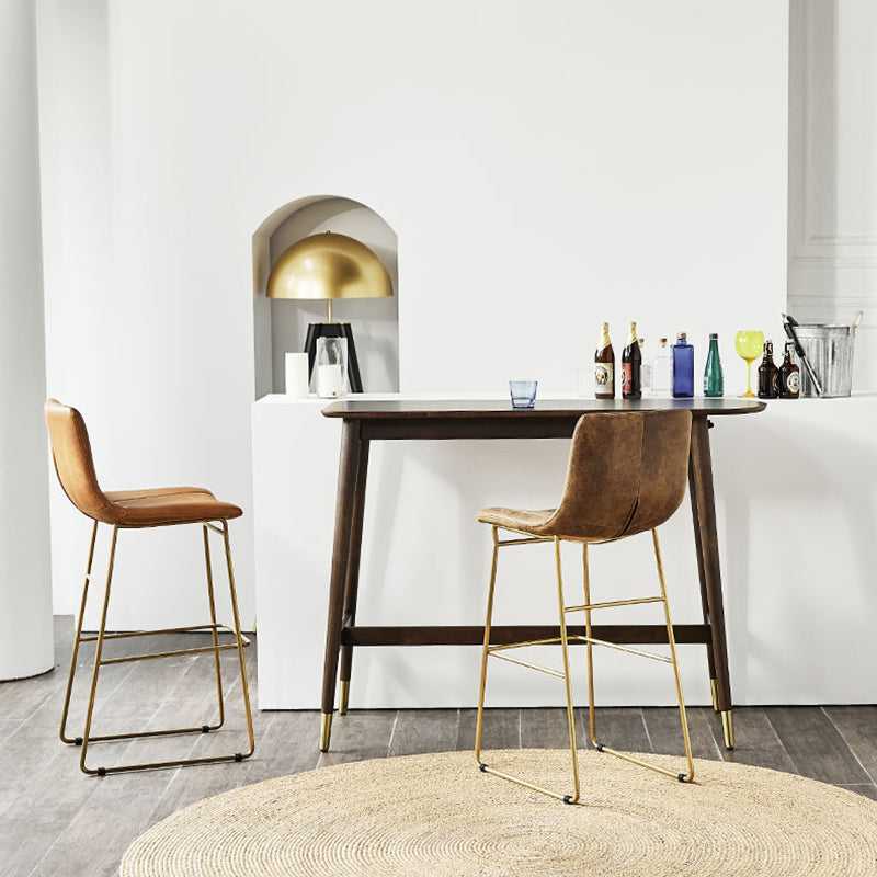 Industrial Wood Trestle Bar Table Specialty Indoor Bistro Table - 53" x 18" x 40" Clearhalo 'Bar Furniture' 'Bar Tables' 'bar_tables' 'furn' 'furn_bar_tables' 'Furniture' 'furniture_bar_tables' 'Kitchen & Dining Furniture' 'kitchen&dining_furn' 'kitchen' 4296387